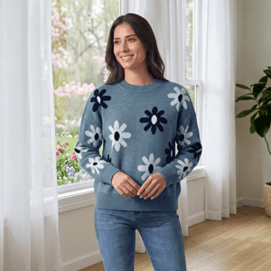 Womens Nanette Lepore Long Sleeve Crew Neck Floral Sweater
